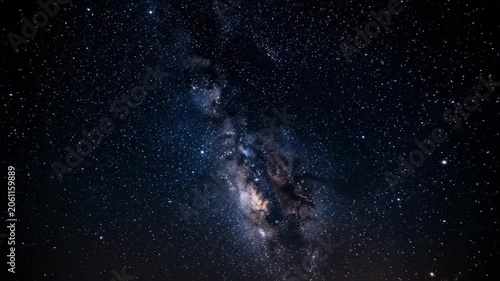 Brilliant starry sky cosmic landscape, brilliant galactic starry sky time-lapse