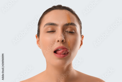 Young woman with dripping h...
