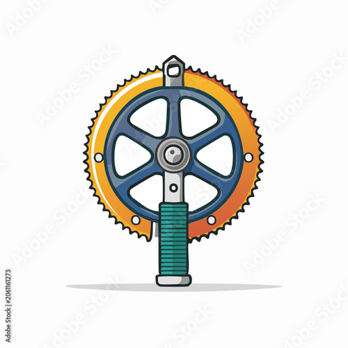 Bicycle Crankset and Chainring Illustration