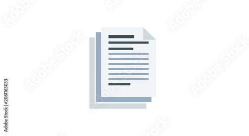 Photos Stack Of Documents With Text Flat Vector Illustration On White Background