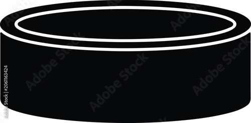 Photography Silhouette vector ice hockey puck isolated on white background design