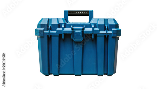 Fotografija Blue plastic toolbox with handle and latches