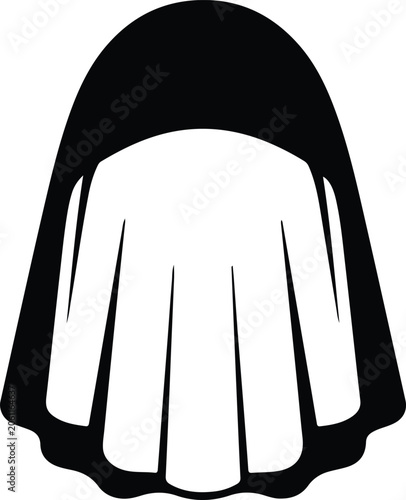 Photography Silhouette vector of a catholic nun wearing traditional habit design