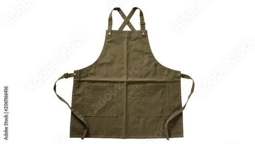 Canvas-taulu Olive green canvas apron with two front pockets and adjustable straps