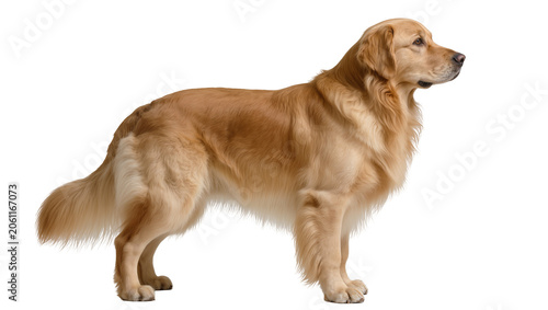 Photos Golden Retriever dog standing profile view