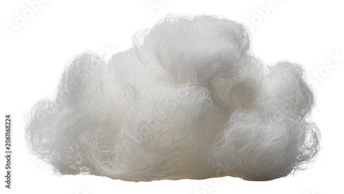 Tableau sur toile Fluffy white polyester fiber filling, isolated on transparent background