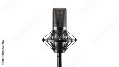 Obraz na plátne Professional studio condenser microphone with shock mount, isolated on transpare