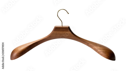 Принти на полотні Wooden clothes hanger with gold hook