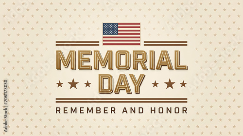 Memorial day background with american flag and stars