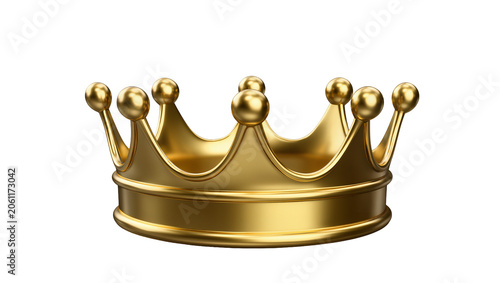Fotografie Shiny golden crown with ornate details and spherical finials