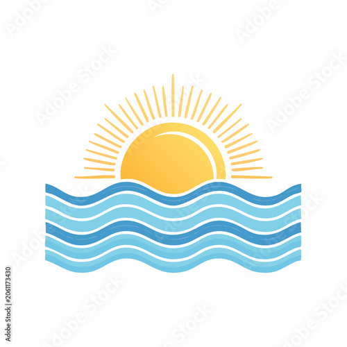 Sunrise over ocean waves