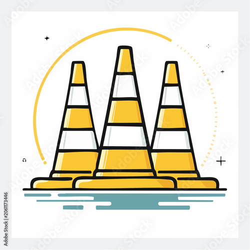 Traffic Cones Illustration
