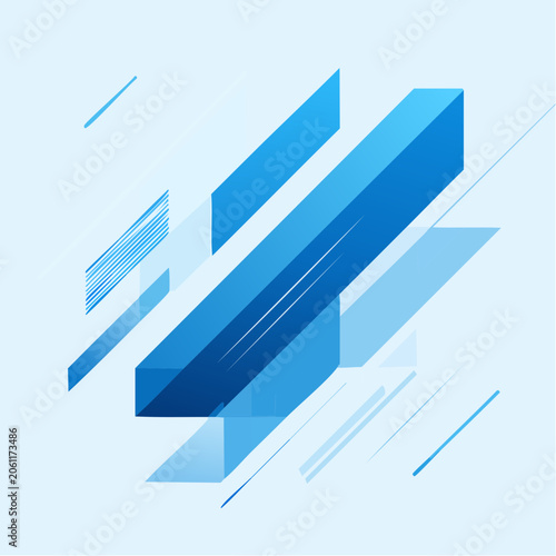 Abstract Blue Geometric Shapes Background