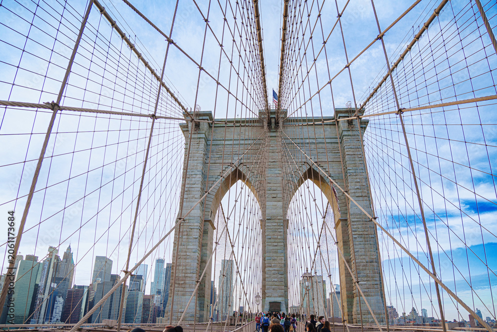 Fototapeta premium New York Brooklyn Bridge - big panorama.