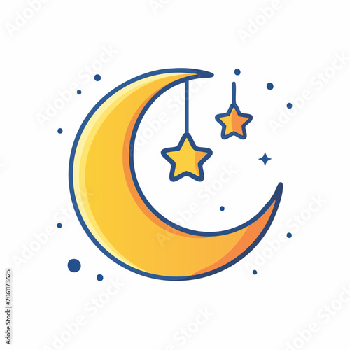 Crescent Moon and Stars Icon