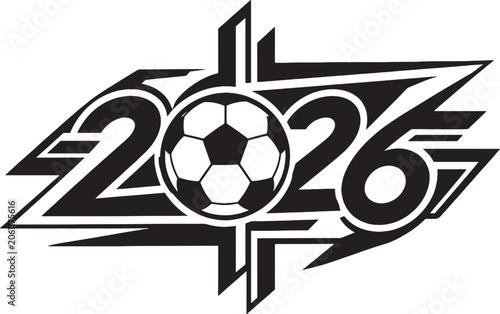 Sweden 2026 Soccer Emblem Scandinavian Geometric Football Celebration Vector Line Ar