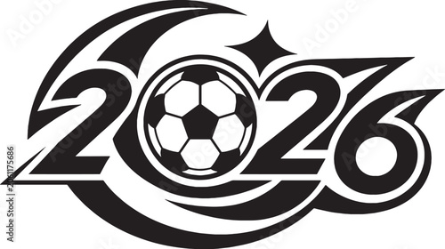 Turkey 2026 Soccer Emblem Crescent Flow Geometric Football Celebration