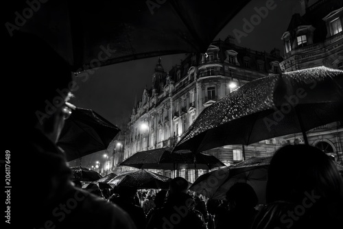 Night scenery of a rainy street