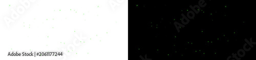 Quadro su tela Green sparkling dust particles and tiny shining stars on split background