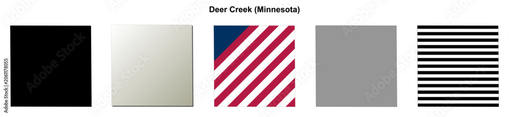 Obraz premium Deer Creek (Minnesota) blank outline map set