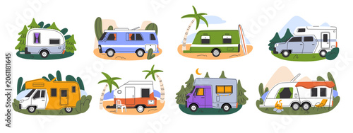 Εκτύπωση καμβά Set of campers