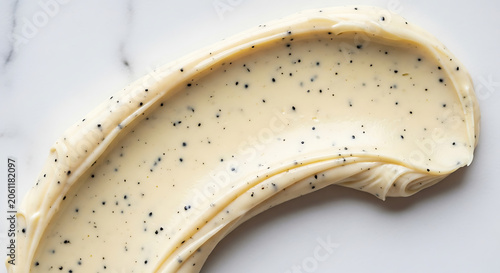 Closeup of cream cheese spread.