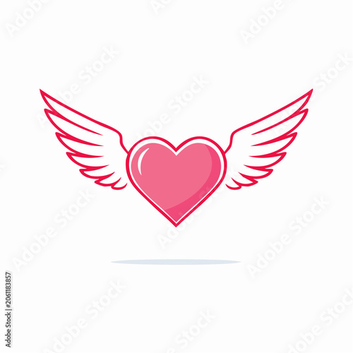 Pink Heart with Wings Icon