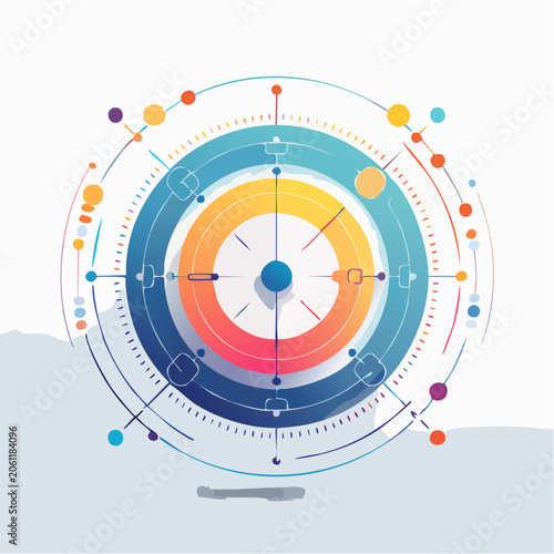 Abstract Futuristic Circular Technology Interface