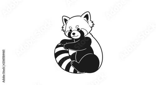 Photos Cuddly Red Panda Sitting Down.