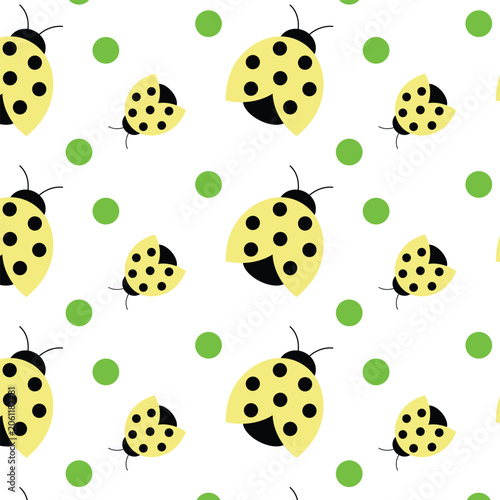 Cute Ladybug Seamless Pattern Design