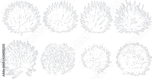 Slika na platnu Set of various stylized sea urchin illustrations