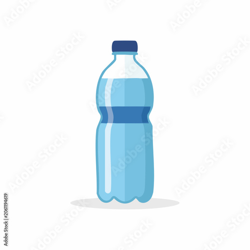Illustration of a plastic bottle filled with clear water
