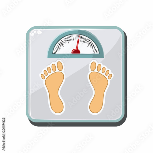 Illustration of a Bathroom Scale with Footprints