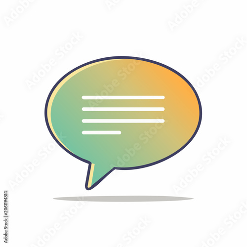 Speech Bubble Icon with Gradient Colors