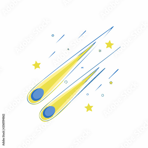 Stylized Meteor Shower Illustration