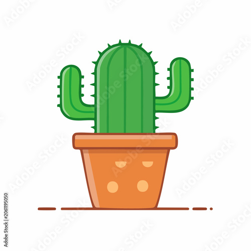 Cartoon Saguaro Cactus in a Pot