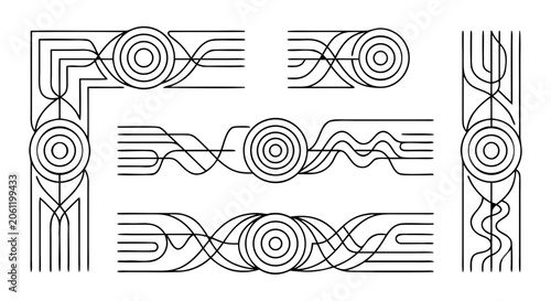 Photos 1960s mod border one line art frame corners