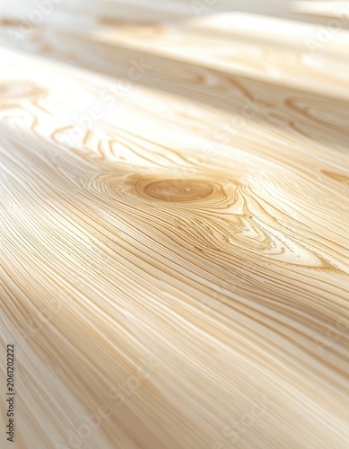 Close-up view of light-colored wood grain with subtle light and shadow.