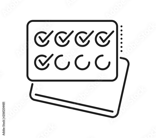 Loyalty card for purchase bonus points collection and exclusive benefit program icon. Loyalty bonus reward card line icon or gift coupon for prize and offer pictogram in store shopping promo offer