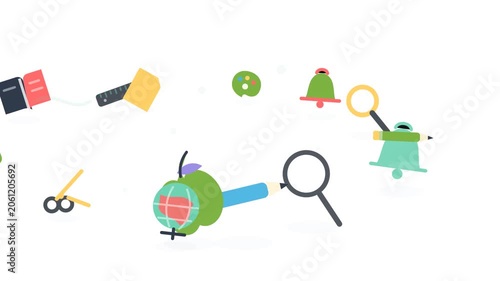 Back to School Scene 141 First Day Essentials Supply Orbit Flat Animation