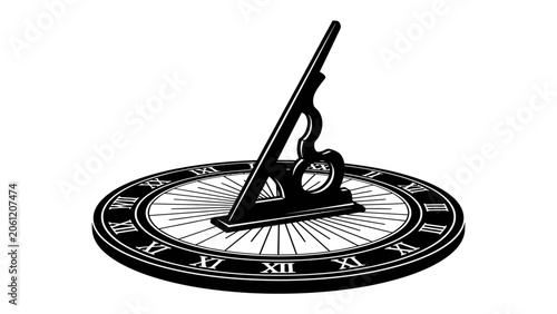 Canvastavla Sundial: A classic sundial, casting a shadow to tell time, sits as a timeless instrument for measuring hours in an outdoor setting