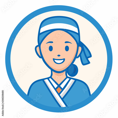 Stylized Avatar of a Person in Blue Uniform