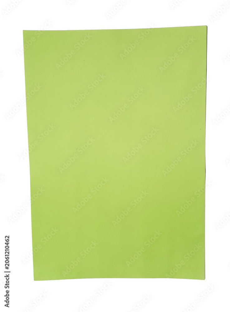 Fototapeta premium A single rectangular piece of bright lime green paper png