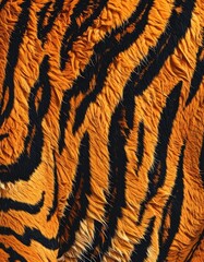 Close-up view of tiger fur pattern.