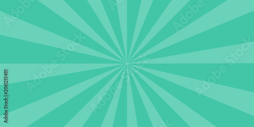 Slika na platnu Abstract teal sunburst pattern, graphic background with radial stripes emanating from the center, creating a vibrant and dynamic visual effect