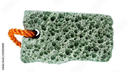 Tableau sur toile Pumice stone with orange rope loop for exfoliation