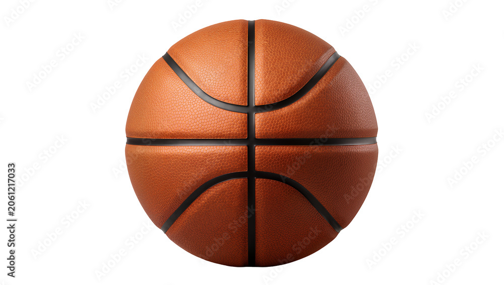 Fototapeta premium Orange basketball with black seams, textured surface