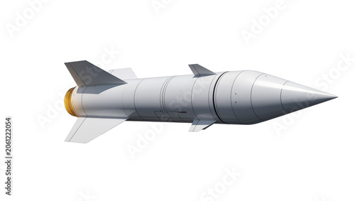 Foto Aerodynamic missile with fins and pointed nose cone