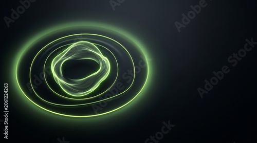 Abstract digital technology concept with glowing neon energy waves