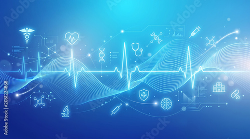 Digital Pulse of Modern Healthcare and Medical Science Background.